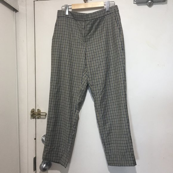 MASSIMO DUTTI PLAID CROPPED PANTS SIZE 8 - Picture 4 of 6